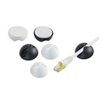 Kit de 6 clip-câbles adhésifs (3 noirs + 3 blancs) - pour bureau|Erard-EAD6281