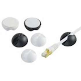 Kit de 6 clip-câbles adhésifs (3 noirs + 3 blancs) - pour bureau|Erard-EAD6281