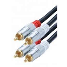 Cordon 2 RCA M/M - prises métal - OR - 10m|Erard-EAD7106