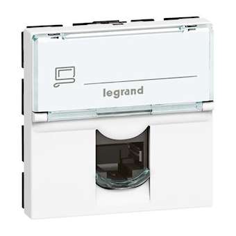 Prise RJ45 catégorie6 FTP Mosaic 2 modules - Blanc|Legrand-LEG076565