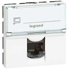 Prise RJ45 catégorie6 FTP Mosaic 2 modules - Blanc|Legrand-LEG076565