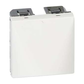 Sortie de câbles Mosaic avec serre-câbles - blanc - 2 modules|Legrand-LEG077550