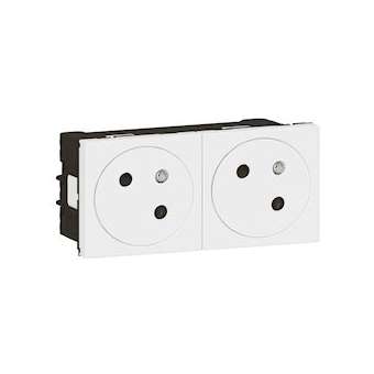 Prise 2x2P+T Surface Mosaic Link à raccordement latéral 4 modules - blanc|Legrand-LEG077142L