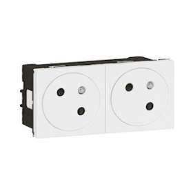 Prise 2x2P+T Surface Mosaic Link à raccordement latéral 4 modules - blanc|Legrand-LEG077142L