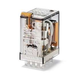 Relais industriel 4RT 7A 24V DC, bouton test et indicateur mécanique|Finder-FID553490240040
