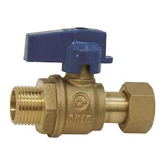 VANNE COLLECTEUR LAITON M1/2' X EP 1/2' MANETTE BLEUE|Adg-AF9VCMB-15