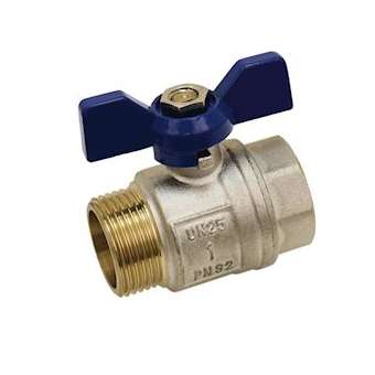 VANNE M/F LAITON MANETTE PAPILLON ALU BLEUE 3/4'|Adg-AF9207P-20