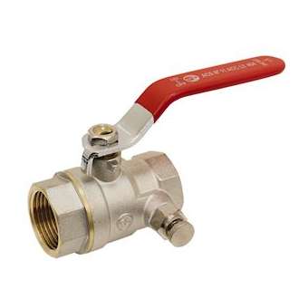 VANNE F/F A PURGE LAITON LEVIER PLAT ROUGE 1/2'|Adg-AF9204PG-15