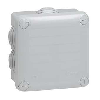 Boîte de dérivation carrée Plexo dimensions 105x105x55mm - gris RAL7035|Legrand-LEG092022