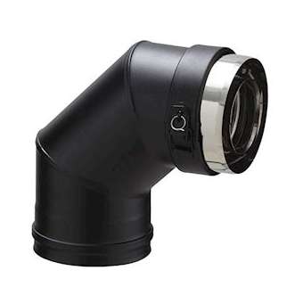 COUDE A 90DEG 80-130 PGI Couleur: NOIR GRA - RAL 9030 EC 90DEG80/130PGI|Poujoulat-PJT370807419030