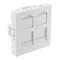 Plastron droit 45x45 2 ports avec volet, blanc