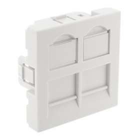 Plastron droit 45x45 2 ports avec volet, blanc|Gigamedia-GGMPL45DD