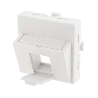 Plastron incliné 1 port 45x45 avec volet|Gigamedia-GGMPL45IS