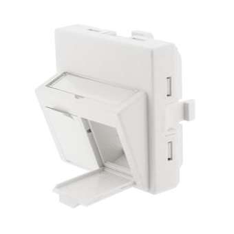 Plastron incliné 2 ports 45x45 avec volet|Gigamedia-GGMPL45ID