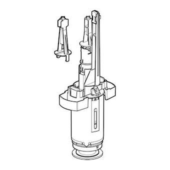 Mécanisme chasse Geberit réservoir apparent AP128, rinçage double touche|Geberit-GBR243.634.00.1
