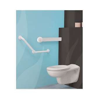 Presto pack pour wc avec cuvette suspendue, abattant, bâti-support et barre 135D|Presto-PSR60064