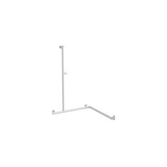 Barre d'appui angle 2 murs, support douchette, tube alu. blanc D 38 x 25 mm|Pellet asc-PT4049825