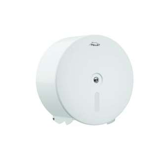 Distributeur papier WC, 230x115mm, D 230 mm, acier époxy blanc, fermeture à clé|Pellet asc-PT4878601