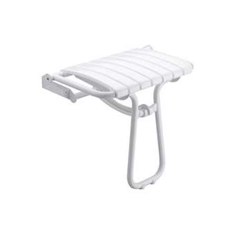 Siège de douche 7 lattes blanc, avec béquille blanc, H 500 mm, tube alu. D 25 m|Pellet asc-PT4047632