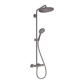 Showerpipe 280 1jet avec mitigeur thermostatique noir chromé brossé|Hansgrohe-HA326890340
