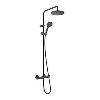 Showerpipe 200 1jet EcoSmart noir mat avec thermostat Douche|Hansgrohe-HA326089670