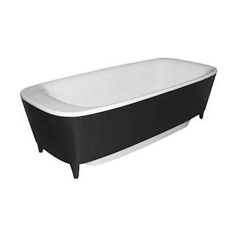 Water Jewels baignoire îlot, chromé & habillage avec pieds en bois noir 190 cm|Vitra France-GIR53500097000