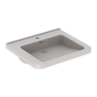 Lavabo Geberit Renova Comfort Square, adapté PMR, 65x55cm, avc trop-plein, Blc|Geberit-GBR128665000