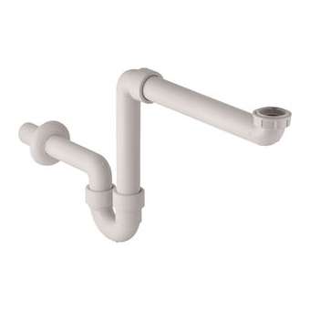 Siphon en tube coudé Geberit pour lavabo, modèle gain de place, sortie horizont|Geberit-GBR151.107.11.1