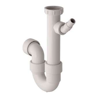 Siphon en tube coudé Geberit pour éviers, avec embout cannelé équerre, sortie h|Geberit-GBR152.723.11.1