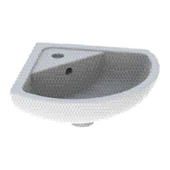 Lave-mains d'angle Geberit Bastia, ac trop-plein, ac trou de robi, 45.2cm, Blanc|Geberit-GBR00109200000