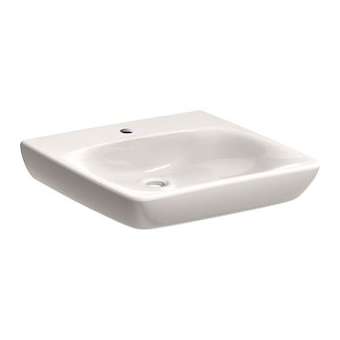 Lavabo Geberit Renova Comfort, adapté PMR, 55x55cm, ss trop-plein, Blc|Geberit-GBR258557000