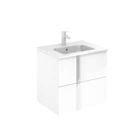 MEUBLE 60 ONIX + 44 2T Poignée CHROME BRILLANT BLANC BRILLANT|Royo-OYO125557