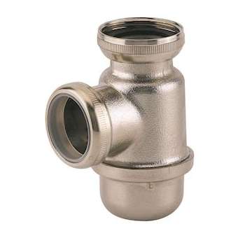 Siphon lavabo nickel mat, non réglable, sortie D32, débit 36 l/mn|Valentin-VA215030000800