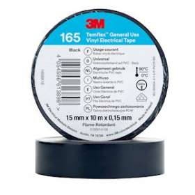 Temflex 165 Ruban d'isolation électrique 10m x 15mm Noir|3M france-TRM80456N