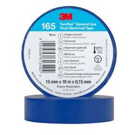 Temflex 165 Ruban d'isolation électrique 10m x 15mm Bleu|3M france-TRM80462N