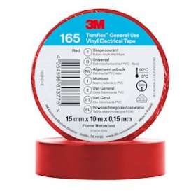 Temflex 165 Ruban d'isolation électrique 10m x 15mm Rouge|3M france-TRM80463N