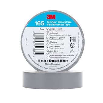 Temflex 165 Ruban d'isolation électrique 10m x 15mm Gris|3M france-TRM80466N