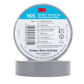 Temflex 165 Ruban d'isolation électrique 10m x 15mm Gris|3M france-TRM80466N