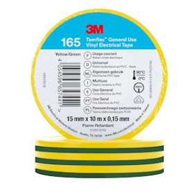 Temflex 165 Ruban d'isolation électrique 10m x 15mm V/J|3M france-TRM80457N