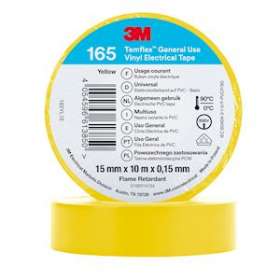 Temflex 165 Ruban d'isolation électrique 10m x 15mm Jaune|3M france-TRM80465N