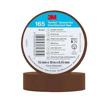 Temflex 165 Ruban d'isolation électrique 10m x 15mm Marron|3M france-TRM80963N