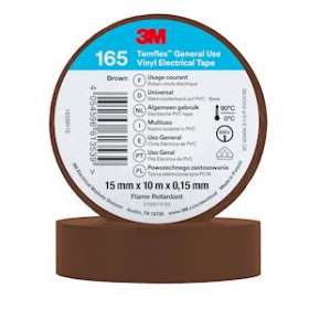 Temflex 165 Ruban d'isolation électrique 10m x 15mm Marron|3M france-TRM80963N