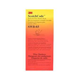 Scotchcode SWB-3 Carnet 60 étiquettes 25,4x25,4mm marquage pour câbles 8 à 15mm|3M france-TRM80781