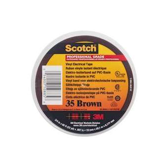 3M Scotch 35 Ruban isolant électrique hautes performances 20m x 19mm Marron|3M france-TRM80053