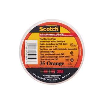 3M Scotch 35 Ruban isolant électrique hautes performances 20m x 19mm Orange|3M france-TRM80054