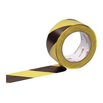 Ruban de signalisation adhésif jaune/noir 50 mm x 33 m x 0.17 mm|Bizline-BIZ351051