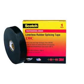 3M Scotch 130C Ruban élastomère autosoudable isolant Noir 9,1mx19mm sans liner|3M france-TRM59220