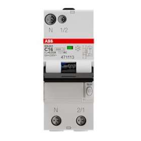 Disjoncteur Différentiel (DS201) 1P+N 6/10Ka C-16A 30mA Ac|ABB-ABB471113