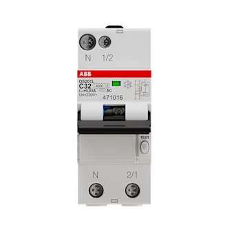 Disjoncteur Différentiel (DS201L) 1P+N 4,5/6Ka C-32A 30mA Ac|ABB-ABB471016