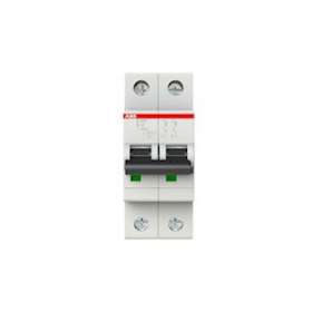 S200 Disjoncteur modulaire- 2P - 2A courbe C - 6000A/10kA (2 modules)-peignable|ABB-ABB352229